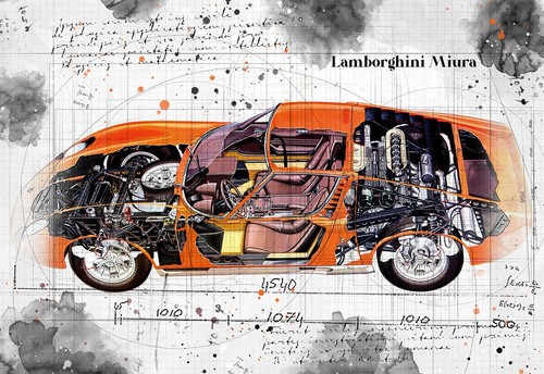 Line tech drawing lamborghini - line,