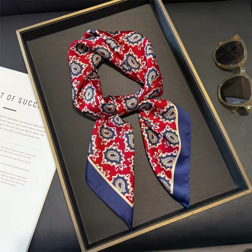 Red paisley square - red, scarf
