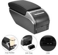 Universal Car Storage Arm rest Cushion Armrest Centre Console Box Leather Cover