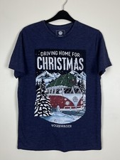 VOLKSWAGEN navy blue Christmas themed tee shirt top, SIZE MEDIUM, t shirt