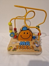 Mr Men Mr Tickle Wooden Activity Child Abacus Bead Maze Rare 