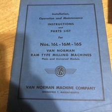 Van Norman Parts List