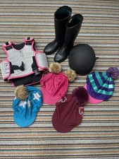 Junior Horse Riding Bundle. Riding hat, hat silks, riding boots & body protector