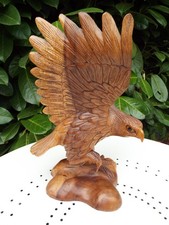 Hand carved wooden Eagle sculpture