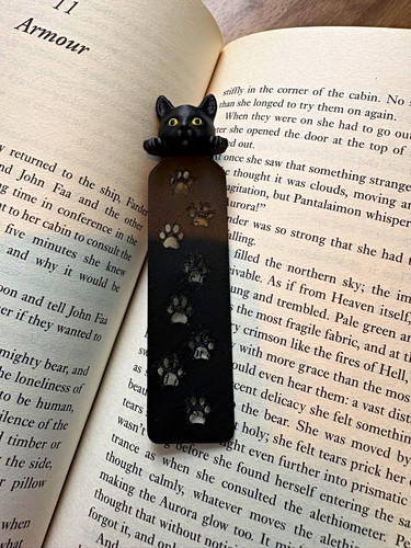 Cute black cat bookmark - cute,