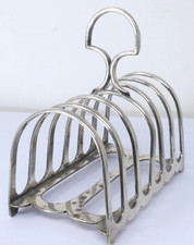 Toast Rack Six 6 Slot Silver Plated with Central Handle James Dixon & Sons