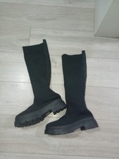 Black Stretchy Knee Boots