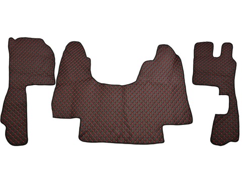 Eco leather set black - set, black/red