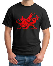 WELSH DRAGON T-SHIRT - National Emblem of Wales - Y DDRAIG GOCH CYMRU - S to 5XL
