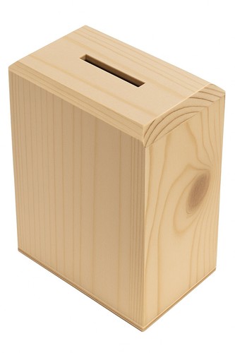 Wooden money box - money, beech