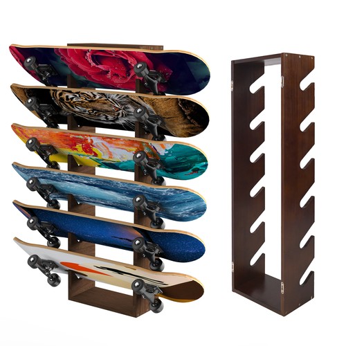 Wood wall mount skateboard - wall,
