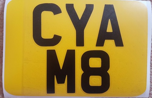 Stick numberplate novelty 7 - stick, on