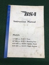 BSA A7 A10 Workshop Book Guide Manual Re Print
