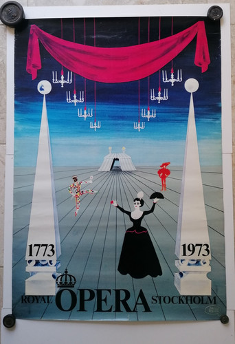 Vintage stockholm opera poster - vintage,