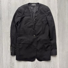 Ann Demeulemeester Archive Collarless Black Jacket