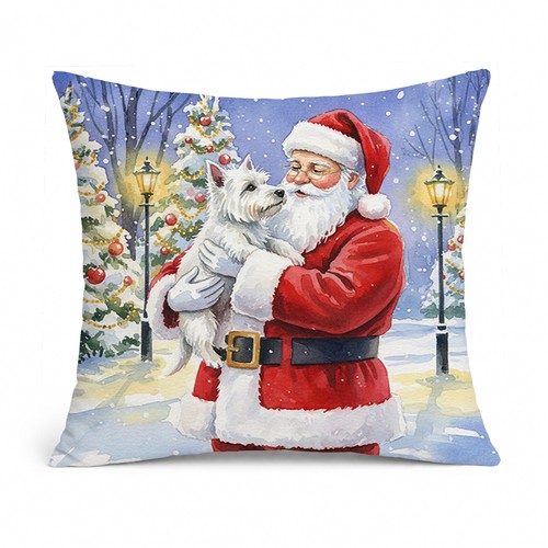 Westie with santa claus throw - westie,