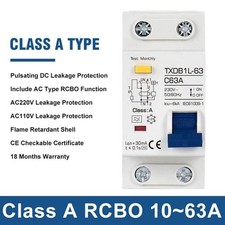 MCB RCCB RCD Type/ A/AC RCBO