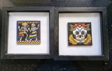 Ceramic Day of The Dead Tiles Mexican Tiles Set of 2