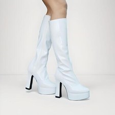 60s 70s KNEE HIGH PATENT BOOTS
