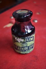 Vintage Bottle Of Radium Navy Blue Leather Dye