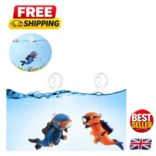 Whimsical mini diver fish tank - diver,