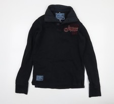 Superdry Blackseal Men's Black Small Henley Sweatshirt