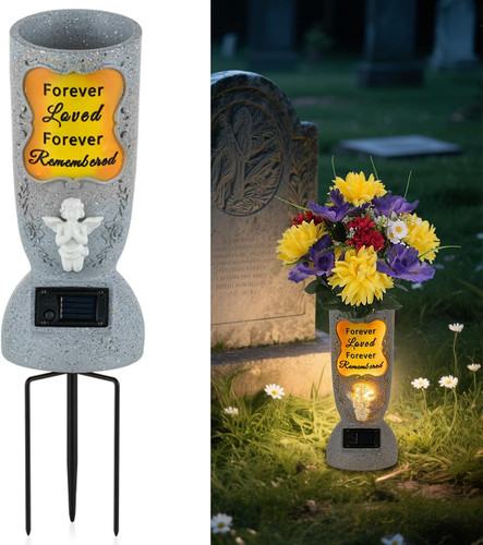 Solar cemetery grave vase - solar,
