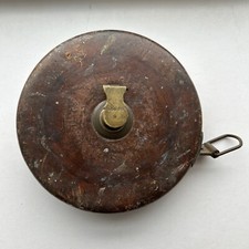 Vintage Chesterman 100ft Tape Measure Leather Case Reverse Of Tape = Links/Poles