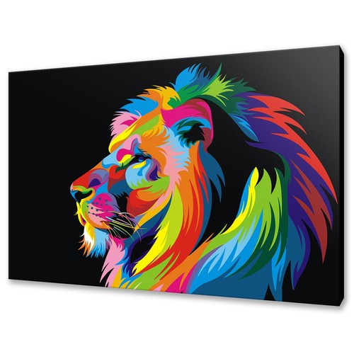 Colourful lion profile pop art - colourful,