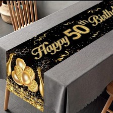 50th  Birthday Black Gold