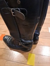 Gold Top Trophy black leather motorcycle boots size 9 narrow more like 8