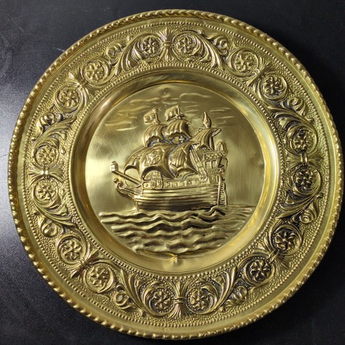 Vintage brass wall - brass, plate