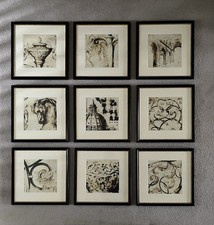 Set of framed prints of