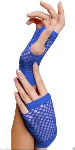 Neon short fishnet gloves - neon,