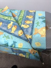 Fish/Sea Aqua Theme Quality Recycled Fabric 2 Pieces Each 52” by 52” 132cm/132cm