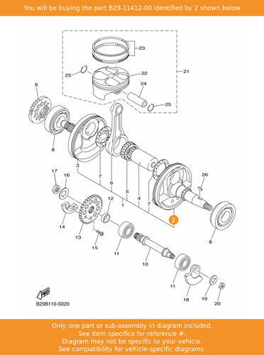 Yamaha crank b29 11412 00 - 1,, b29-11412-00