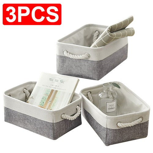 3pieces canvas storage baskets - canvas,