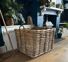 XX Large Natural Kubu Cane  Wicker Log Basket Log Store 80 x 80cm