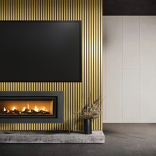 Decorative Wall Panel 3D Slatted Acoustic Sound Absorbing 240cmx60cm in gold