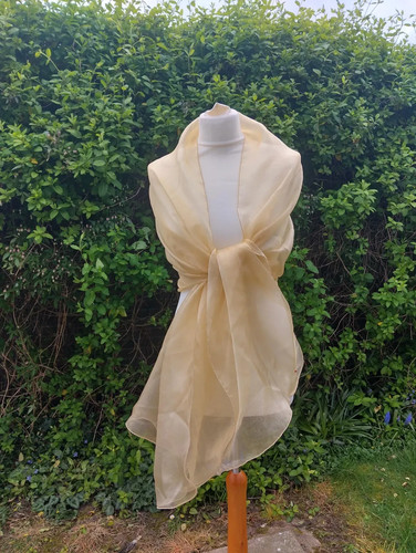 Gold shimmer organza shawl - organza,