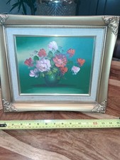Gilt Framed Oil Paining Of A Bouquet Of Lovely Flowers
