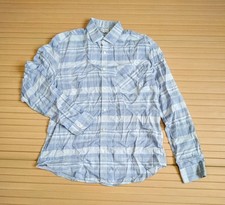 Reiss Ramirez Shirt Mens Large L Blue Striped Slim Fit Long Sleeve Pocket