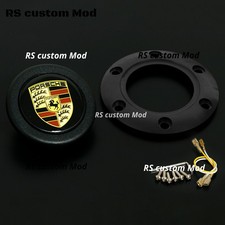 Porsche 911 964 930 928 997 Black Horn Button For MOMO OMP NRG Steering Wheel