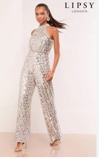 Lipsy Jumpsuit Size 6 silver