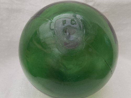 Antique green glass fishing - antique,