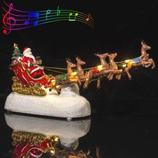 Christmas Santa Claus Sleigh Reindeer LED Light Holiday Ornament Xmas Decor UK