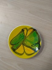 Vintage Poole Pottery Small Trinket Dish Delphis Shape 49 12cm Green/Yellow 