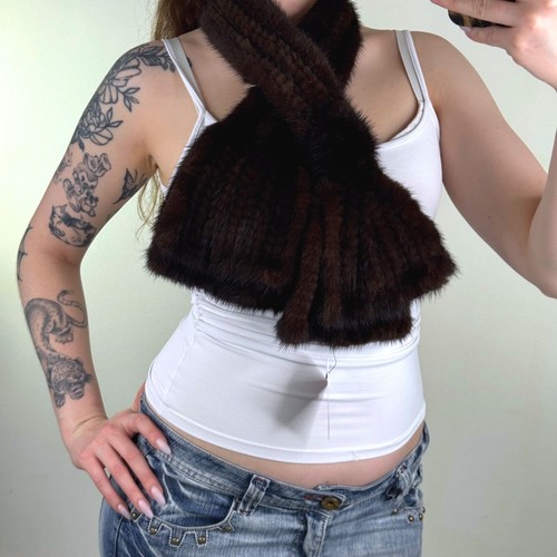 Vintage genuine mink fur scarf