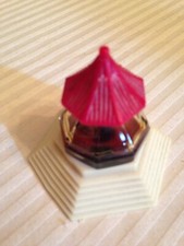 VINTAGE ANTIQUE RARE SCENT PERFUME BOTTLE BLUE ORCHID DELAVELLE PAGODA STYLE