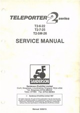 Sanderson Teleporter T2 Telehandler 6-22 7-25 5M-26 Workshop Repair Manual
